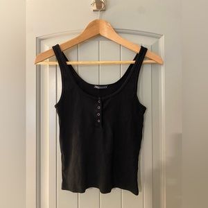 Zara Black Tank with Buttons
